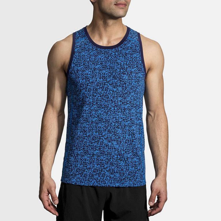 Brooks Distance Running Tank Herre Online - Blå - Norge (UNG125794)